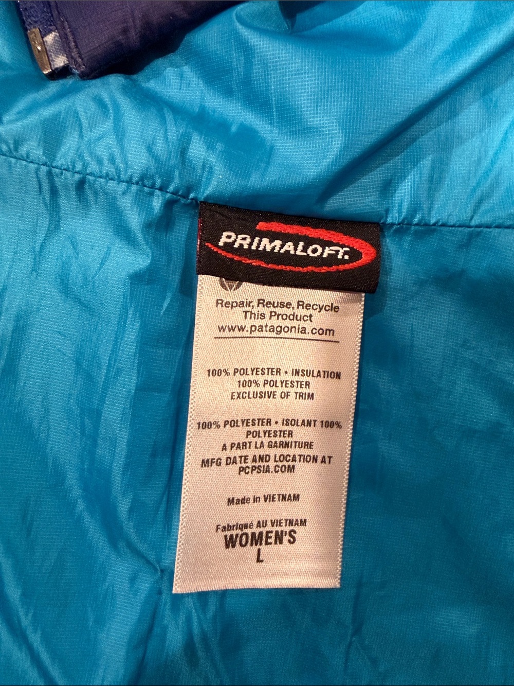 Patagonia women’s vest size large dark purple, zip pockets inside pocket EUC - Picture 6 of 7
